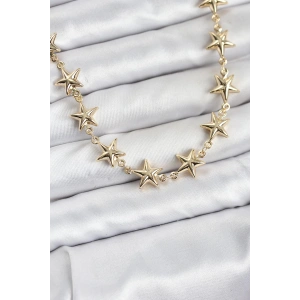 Erb Yıldız Model Pirinç Gold Renk Kadın Kolye