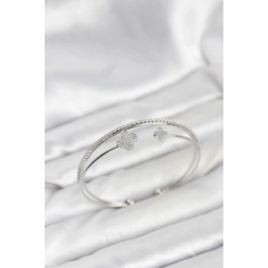 Erb Yonca Model Pirinç Gümüş Renk Kadın Bileklik