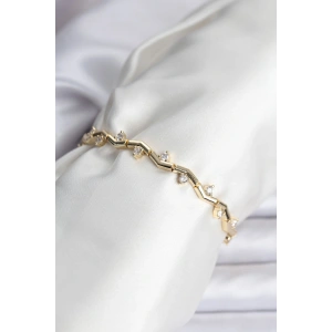 Erb Zikzak Model Pirinç Gold Renk Bileklik