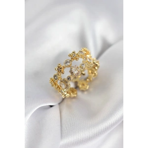 Erb Zirkon Taşlı 2'li Model Gold Renk Kadın Yüzük