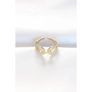 Erb Zirkon Taşlı Gold Renk Ayarlanabilir Yüzük