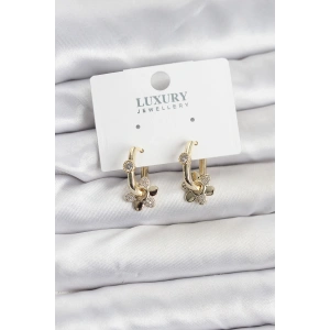 Erb Zirkon Taşlı Pirinç Kadın Göçmen Küpesi