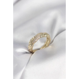 Erb Zirkon Taşlı Puntalı Gold Renk Kadın Yüzük