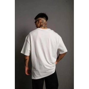Erkek 24/1 Düz A Kalite Oversize T-shirt - Beyaz