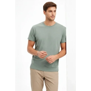 Erkek Bisiklet Yaka Tişört Regular Kalıp Basic Pamuklu Günlük Kullanım T-shirt - Mint Yeşili