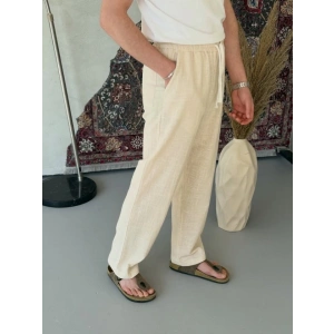 Erkek İthal Yıkamalı Keten Pantolon