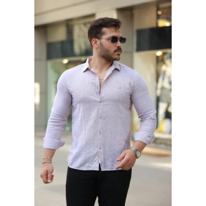 Erkek Pamuklu Keten Gömlek