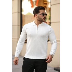 Erkek Pirinç Desenli Uzun Kollu Yakalı Triko