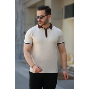 Erkek Renkli Yaka Kısa Kollu Tişört