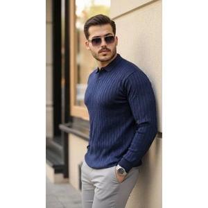 Erkek Saç örgü Desenli Uzun Kollu Triko