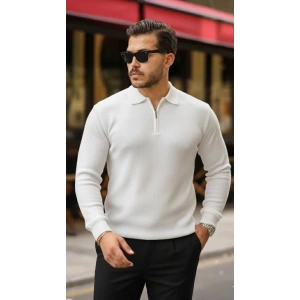 Erkek Selanik örme Yakalı Uzun Kollu Triko