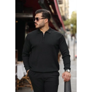 Erkek Selanik örme Yakalı Uzun Kollu Triko