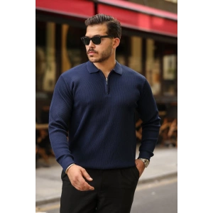 Erkek Selanik örme Yakalı Uzun Kollu Triko