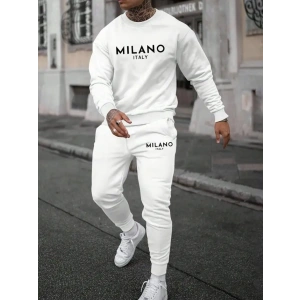 Erkek Uzun Kollu Baskı Detaylı Iki Iplik Takım