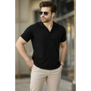 İki İplik Kumaş Gömlek - Siyah