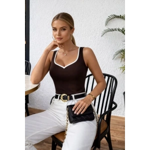 Kadın Askılı Kalp V Yakalı Dalgıç Bluz