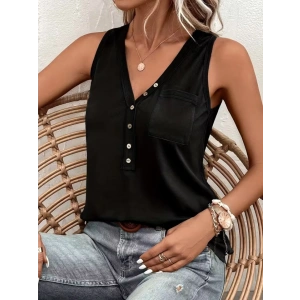 Kadın Askılı önden Düğmeli Viskon Bluz