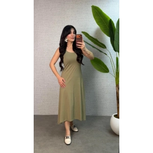 Kadın Askılı Yuvarlak Yaka Süprem Kumaş Elbise