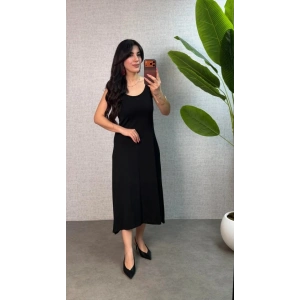Kadın Askılı Yuvarlak Yaka Süprem Kumaş Elbise