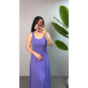 Kadın Askılı Yuvarlak Yaka Süprem Kumaş Elbise