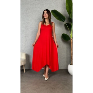 Kadın Omuz Askılı Toka Detay Maxi Boy Elbise