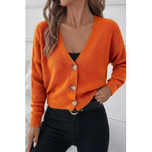 Kadın Uzun Kollu Düğme Detay Triko Bluz