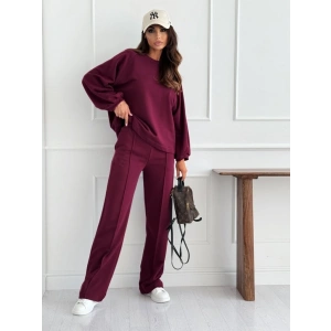 Kadın Uzun Kollu Geniş Kesim Modal Bluz Ve Pantolon Ikili Takım