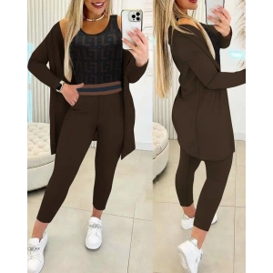 Kadın Uzun Kollu Krep üçlü Takım