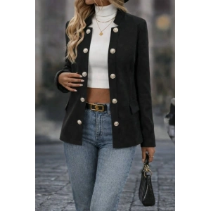 Kadın Uzun Kollu önü Açık Düğmeli Scuba Dalgıç Ceket