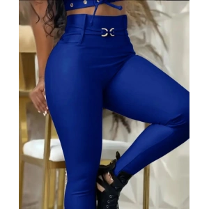 Kadın Yüksek Bel Belden Toka Detaylı Dalgıç Tayt