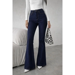 Kadın Yüksek Bel Ispanyol Paça Kot Pantolon