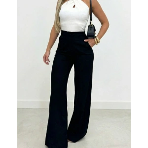 Kadın Yüksek Bel Paçaya Doğru Genişleyen Ithal Krep Pantolon