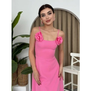 Matilda Gül İp Askılı Elbise