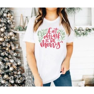 Noel İçin Özel Tasarım T-shirt - Beyaz