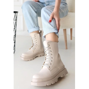 Orge Bej Cilt Bağcıklı Bot