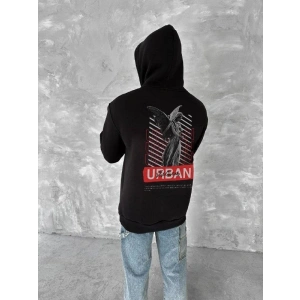 Oversize Üç İplik Kapşonlu SweatShirt - Siyah