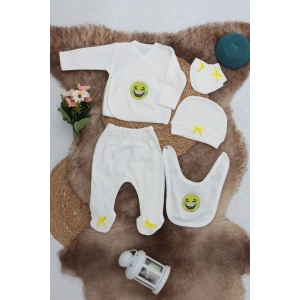 Sema Baby 5 Parça Gülen Surat Hastane Çıkışı Zıbın Seti 0-3 Ay