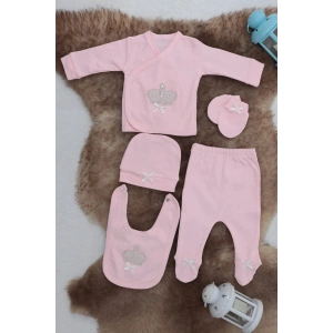 Sema Baby 5 Parça Hastane Çıkışı Zıbın Seti 0-3 Ay - Queen