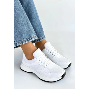 Slar Beyaz Cilt Bağcıklı Spor Ayakkabı