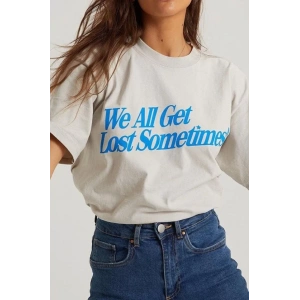 Unisex Baskılı Oversize T-Shirt - Beyaz