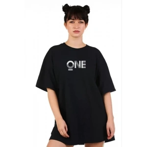 Unisex Baskılı Oversize T-Shirt - Siyah