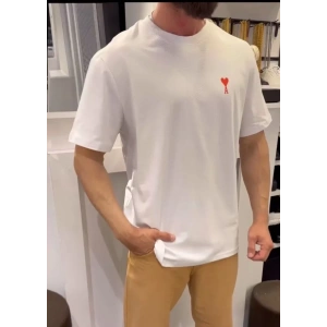 Unisex Bisiklet Yaka Baskılı Oversize T-Shirt - Beyaz