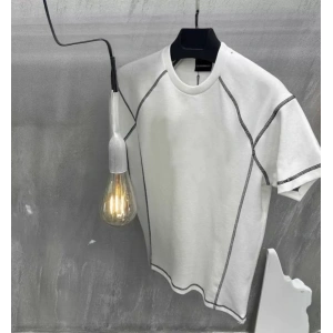 Unisex Karoyaka Dikişli Oversize T-Shirt - Beyaz