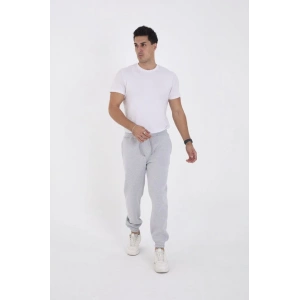 Unisex Kışlık Üç İplik Lastikli Eşofman Pantolon - Gri