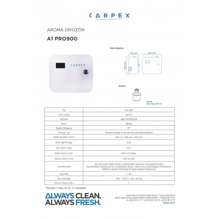 A1 Pro 900 X Koku Makinesi (KARTUŞ TANIMALI)