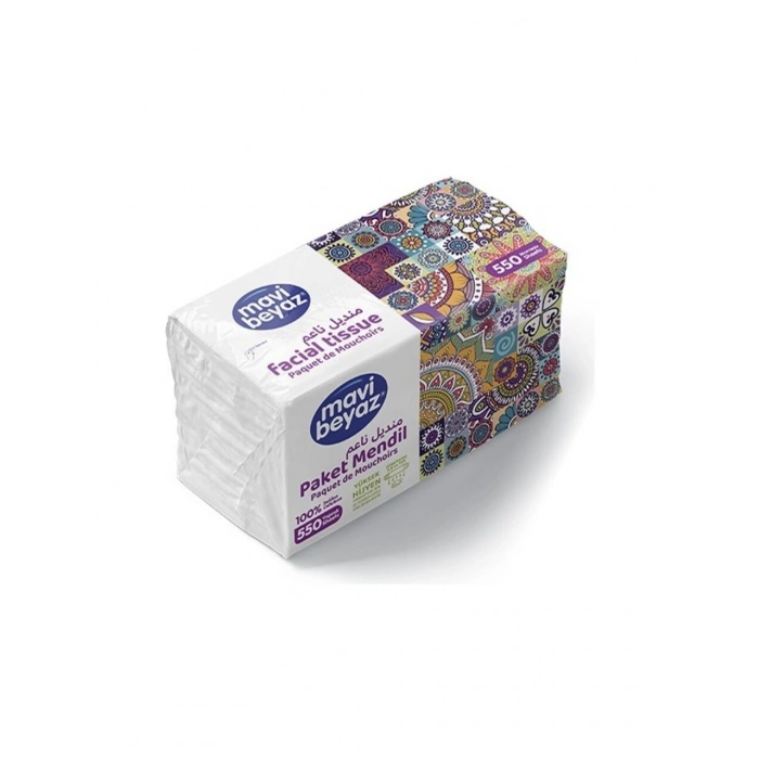 Mavi Beyaz Paket Mendil 550 Yaprak