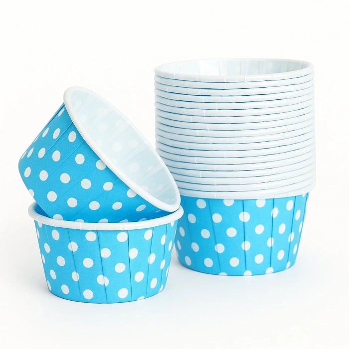 MUFFİN KEK KAPSÜLÜ (AÇIK MAVİ PUANTİYELİ) K02