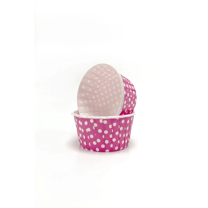 MUFFİN KEK KAPSÜLÜ BÜYÜK BOY (PEMBE PUANTİYELİ) K29