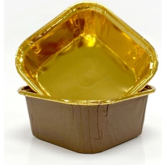 MUFFİN KEK KAPSÜLÜ KARE (KAHVERENGİ-GOLD)