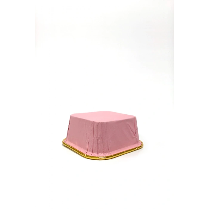 MUFFİN KEK KAPSÜLÜ KARE (PEMBE-GOLD)